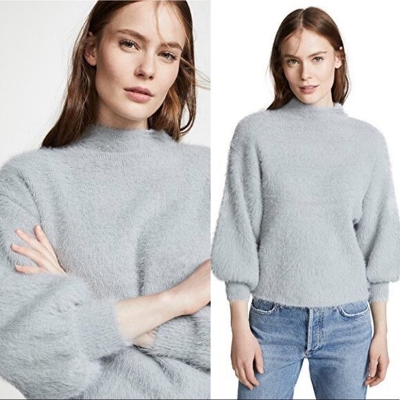 NWT Line and Dot Fuzzy Adler Sweater Grey Heather Grey Size Large New With Tags - Picture 15 of 15